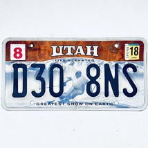 2018 United States Utah Greatest Snow On Earth Passenger License Plate D30 8NS - $16.82