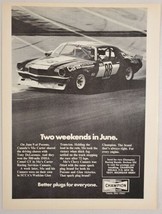 1973 Print Ad Champion Spark Plugs Mo&#39;s Carter Racing Camaro IMSA Camel GT - £14.34 GBP