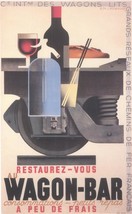 Restaurez-vous au Wagon-Bar 1932 - Cassandre (Art Deco Advert)- Framed p... - £26.04 GBP