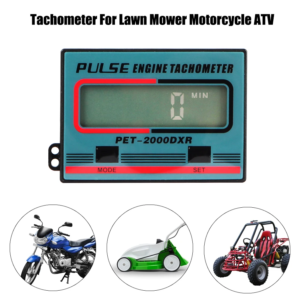 Gauge 100 30000rpm pulse engine tach hour meter digital for motorcycle atv lawn mower 2 thumb200