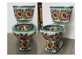 Mexican Talavera Ceramic Toilet Hand Painted  - Girasoles Rios - - $22,462.85 MXN