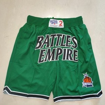 Battles Empire Vintage Stitched Green Basketball Shorts S-3XL - £31.55 GBP