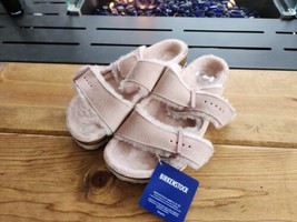 Birkenstock Arizona Shearling Suede Sandals Fuzzy -Light Rose- EU39 L8/M... - $127.71