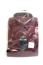 Claiborne Mens Long Sleeve Regular Fit Dress Shirt Burgundy Size 16 34-35 NEW - £19.84 GBP