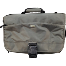 Solo Messenger Laptop Bag Gray Crossbody Adjustable Strap Zip Closure Logo - £20.94 GBP