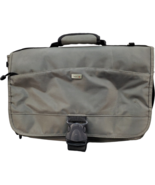 Solo Messenger Laptop Bag Gray Crossbody Adjustable Strap Zip Closure Logo