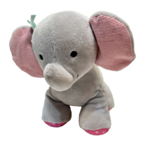 Child of Mine Plush Wind Up Music Gray Pink Elephant Stuffed Animal Works 8&quot; - £9.79 GBP