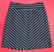The Limited Classy A-line Navy Blue Cream Angled Stripe Skirt S Lined Wo... - £6.33 GBP