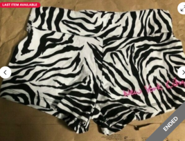 Active Shorts Womens Shortie Zebra Lightweight Fold Over Bottoms New Yor... - £7.96 GBP