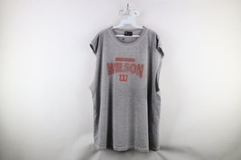 Vintage 90s Wilson Mens 2XL Thrashed Spell Out Sleeveless Muscle T-Shirt Gray - £29.56 GBP