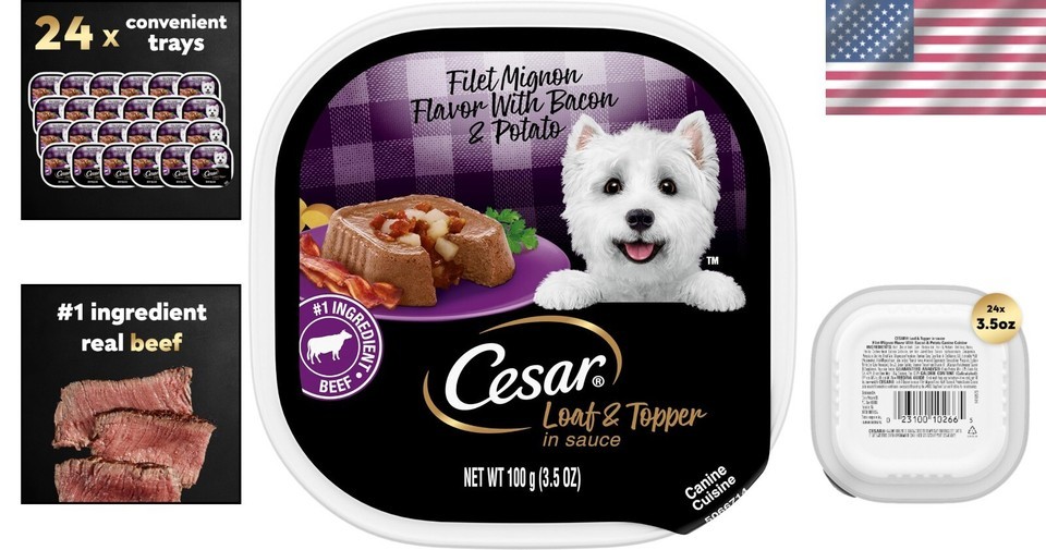Grain-Free Soft Dog Food Loaf & Topper - Filet Mignon Bacon Flavor, 3.5 oz Trays Item image 2