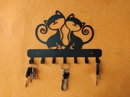 Wall Mounted Twin Kittens Metal Key HolderHook Hooks Wall Décor Keys Holder - £17.56 GBP
