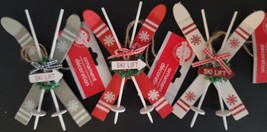 Christmas Ornaments Ski Lift Skis w Poles 1 Ct/Pk SELECT: Gray, Red or W... - $3.49