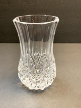 Fenton Heavy Clear Glass Vase 5&quot; Tall - £12.70 GBP