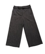Ann Taylor Herringbone Pants Sz 10 Belted Wide Leg Work Wear Crop Ankle ... - $32.86