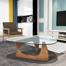 Modern Triangle Coffee Table with Walnut Wood Frame - £345.99 GBP