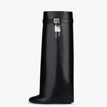 2024 Winter Elegant Shark Lock Knee High Boots - $156.99