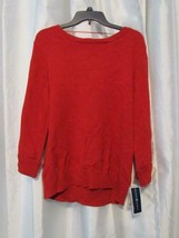 NWT Karen Scott Button Shoulder Long Sleeve Red Sweater S Org $46.50 - $16.99