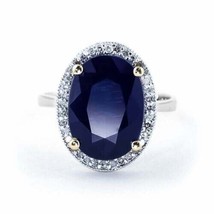 925 Sterling Silver Handmade Certified 5.25 Ct Blue Sapphire Gift Ring For Her - £39.56 GBP