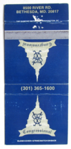 Congressional Country Club - Bethesda, Maryland 30 Strike Matchbook Cover MD - £1.32 GBP