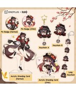 Genshin Impact x OnePlus ~ Acrylic Standing Card+Pin Badge+Keychain (Hutao) - $8.60+
