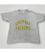 Vintage Russell Athletic T-Shirt Green Bay Packers Gray Men&#39;s Large Heat... - £26.48 GBP