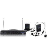New Technical Pro Dual Headset VHF High Band Microphone System with Lape... - $59.99