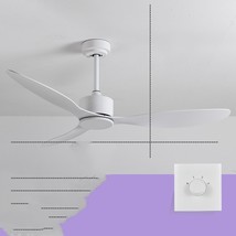 Color: 52inch white - New Scandinavian Industrial Ceiling Fans Without L... - £207.19 GBP