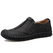 Handmade Men&#39;s Casual Shoes Men Real Leather Loafers Flat Handmade Breathable Fa - £46.53 GBP