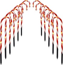 12 Pack 16&quot; Christmas Candy Cane Pathway Markers Xmas Pathway Lights Outdoor wit - £48.51 GBP