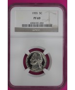 1955 PF 69 Jefferson Nickel NGC Certified Graded Authentic Genuine Slab ... - $314.55 CAD