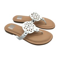 Dolce Vita Girls Candle Sandals Laser Cut Faux Leather White Brown 3 - £11.55 GBP