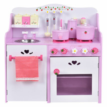 Kids Wooden Play Set Strawberry Pretend Cooking Playset Kitchen Toy Toddler New - £131.36 GBP