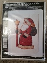 NMI Iron-On SANTA Appliqué Card By Number Greeting Christmas Card Kit NIP U.S.A. - £3.97 GBP