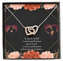 Te Amo de Verdad Spanish Love Necklace Inseparable Love Pendant 18k Rose Gold Fi - £51.39 GBP