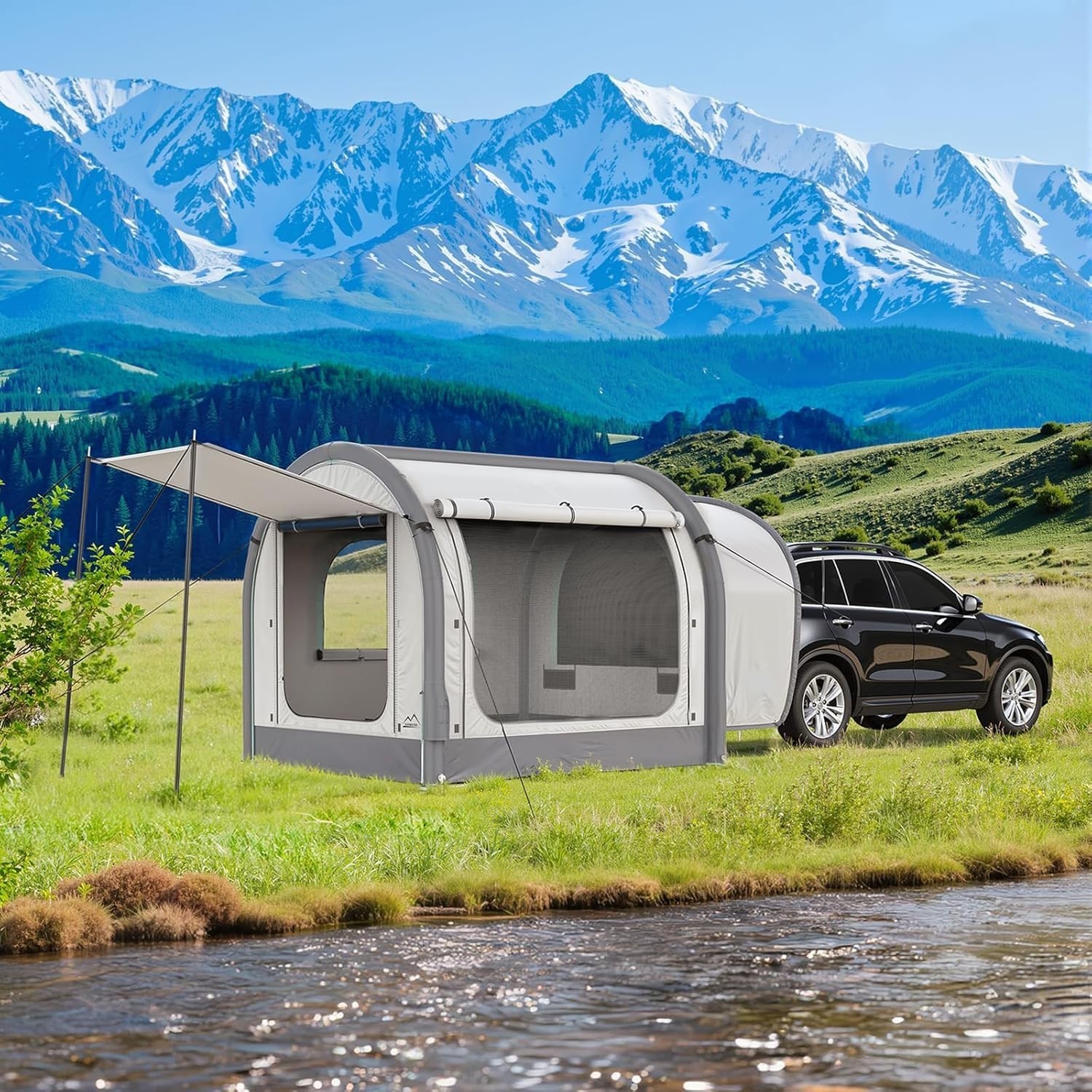 M KARMATER Inflatable SUV Tent for Camping 6-Person Tent with Detachable Car Att Item image 4