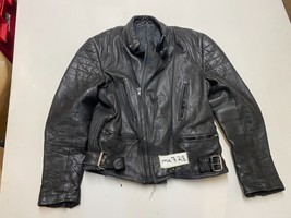 Vintage Veste Moto Cuir Noir Étiquette 54 Aisselle/Aisselle 21 &quot; (mc728) - $76.47