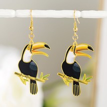 Brass Gold Plated Lovely Animal Flowers Bamboo Parrot Dolphin Earrings Fashion G - £10.50 GBP