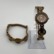 Elegant Bronze Stainless Steel Watch - New Battery with matching bracelet - $14.73