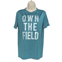 Reebok Own The Field Activewear Tee Shirt XL Teal Crew Neck Short Sleeve - $19.80