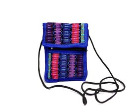 Mini Multicolored Woven Striped Lightweight Cushioned Crossbody Smartphone Bag - - £11.67 GBP