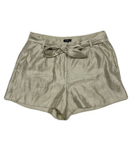 LOFT Women Size 6 (Measure 30x4) Beige Shiny Casual Shorts Belted - £8.49 GBP