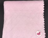 Carter&#39;s Baby Blanket Butterfly Diamond Quilt Plush Sherpa Scallop Edge - $21.99