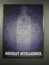 1990 Absolut Vodka Ad - Absolut Intelligence - $18.49