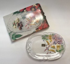 Mikasa Festive Bells Oblong Platter 10 1/4&quot; Glass in Box - £9.83 GBP