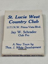 Vintage Matchbook Cover  St Lucie West Country Club  gmg  unstruck - £9.30 GBP