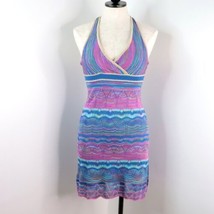 New Guess Women&#39;s M Colorful Knit Mini Halter Y2K Resortwear Lined Summe... - £25.51 GBP