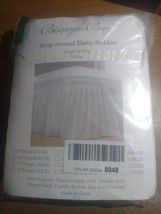 Biscayne Bay Bed Skirt Wrap Around Elastic White King/Cal King 14 In Drop Ruffle - £6.04 GBP