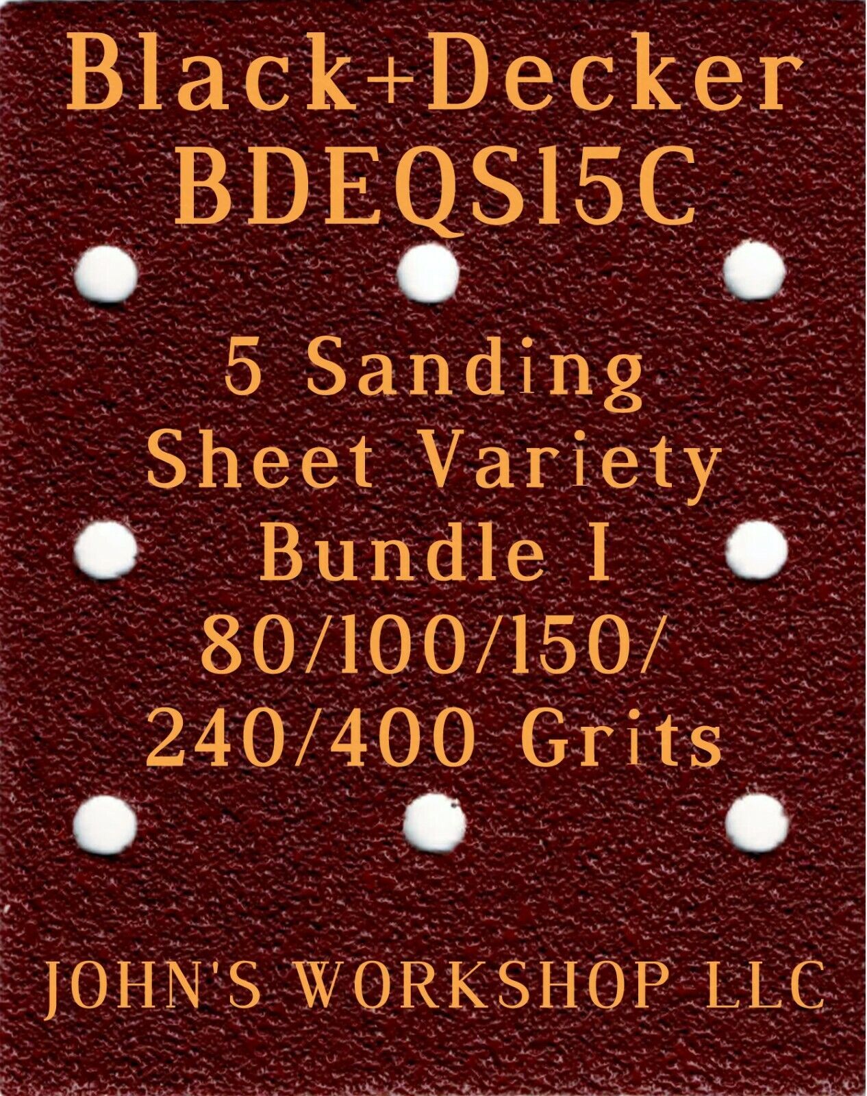 Black+Decker BDEQS15C - 80/100/150/240/400 Grits - 5 Sandpaper Variety Bundle I - £4.00 GBP