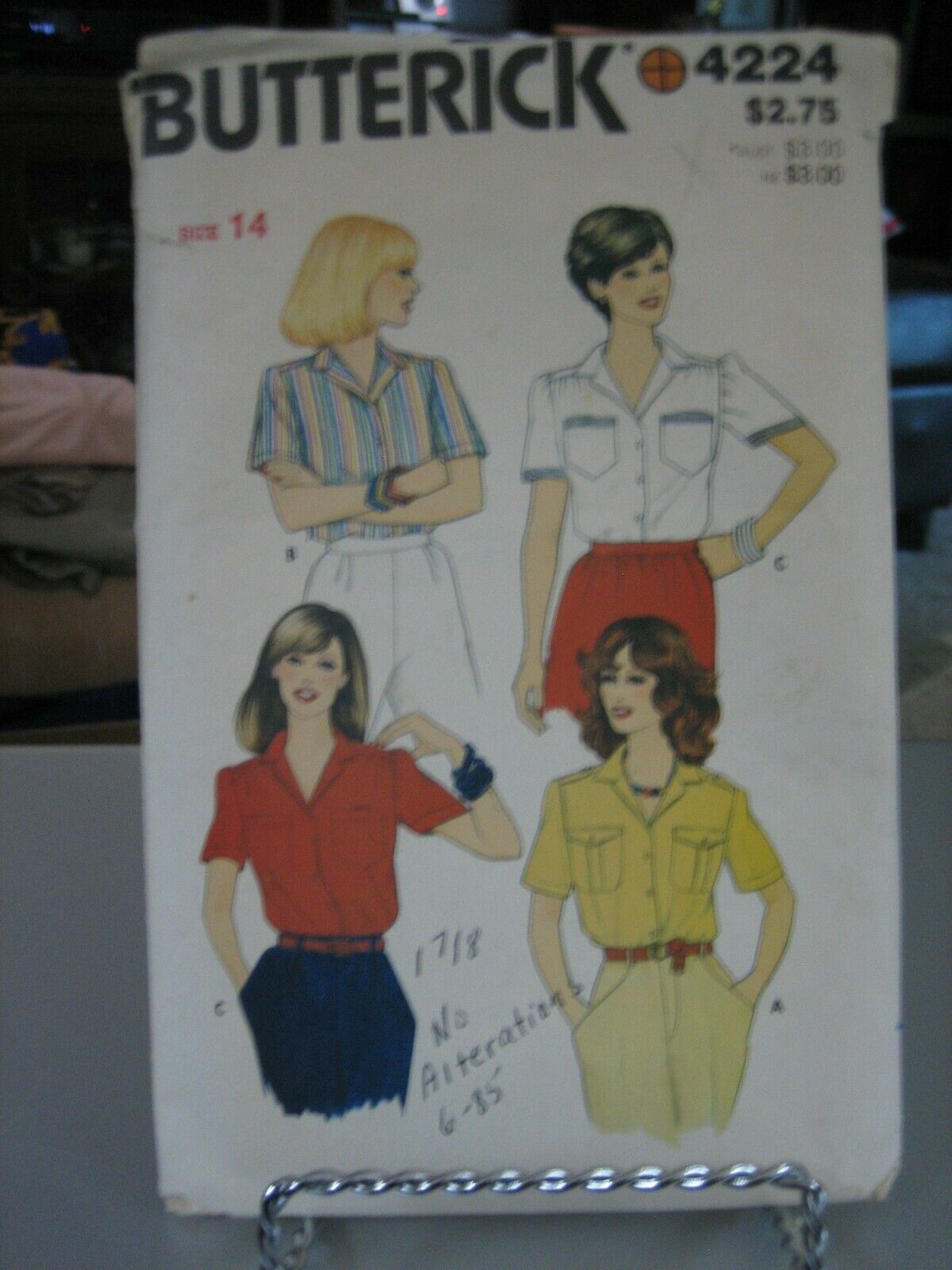 Butterick 4224 Misses Blouse Pattern - Size 14 Bust 36 - $9.78